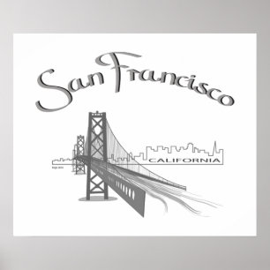Poster San Francisco, Californie - Gris