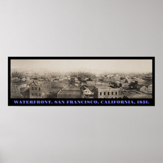Poster San Francisco Foggy Waterfront Panorama vers 1850