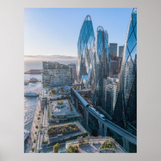 Poster San Francisco Futuristic City Ocean Vista