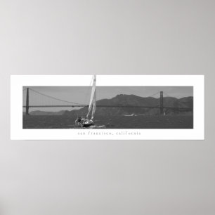 Poster San Francisco - golden gate bridge avec le voilier