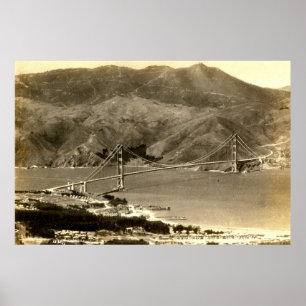 Poster San Francisco, Golden Gate Bridge, Vintage des ann