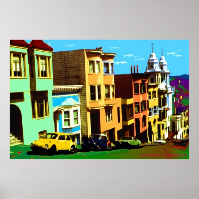 Poster San Francisco Nob Hill 69 - Pop Art Print (Devant)