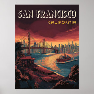 Poster San Francisco Skyline avec Golden Gate Bridge