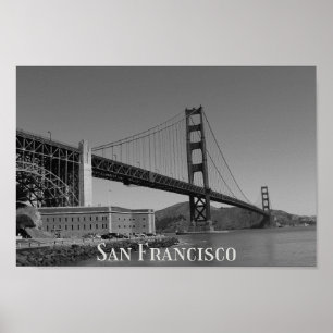 Poster San Francisco Skyline   SF Gloden Gate Bridge