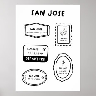 Poster San Jose - Collection de timbres de voyage   De mi