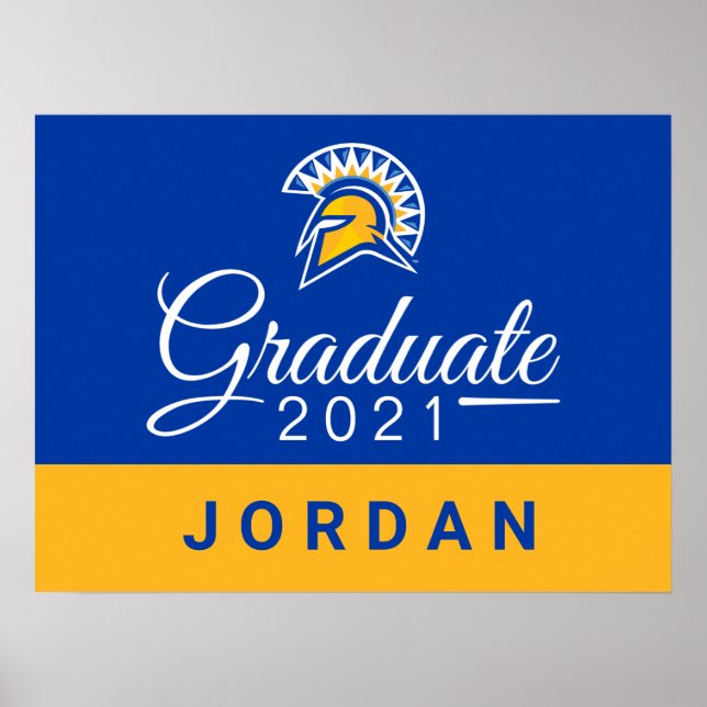 Poster San Jose State Spartans 2021 Diplômé (Devant)
