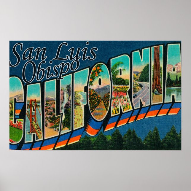 Poster San Luis Obispo, Californie - Scène aux grandes le (Devant)