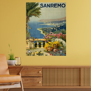 Poster San Remo, Italie Voyage Tourisme Vintage
