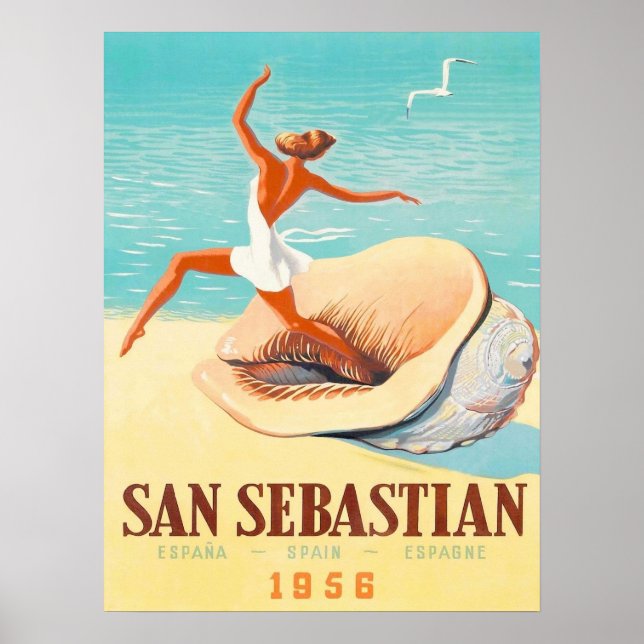 Poster San Sebastian, une femme vient d'une coquille (Devant)