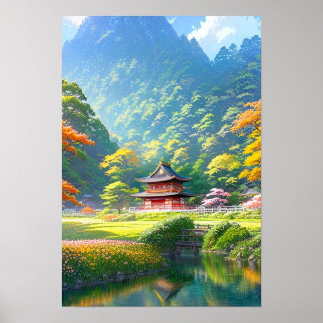 Poster Sanctuaire dans la nature florissante (Devant)