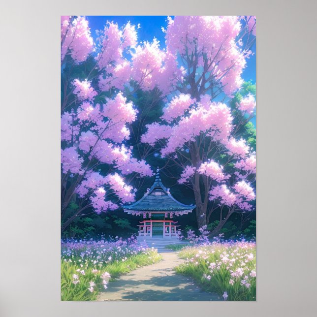 Poster Sanctuaire de Charme sous la fleur de cerisier (Devant)