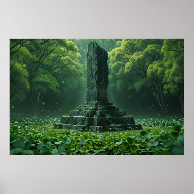 Poster Sanctuaire du champ vert du trèfle (Devant)