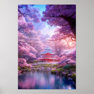 Poster Sanctuaire en fleur rose