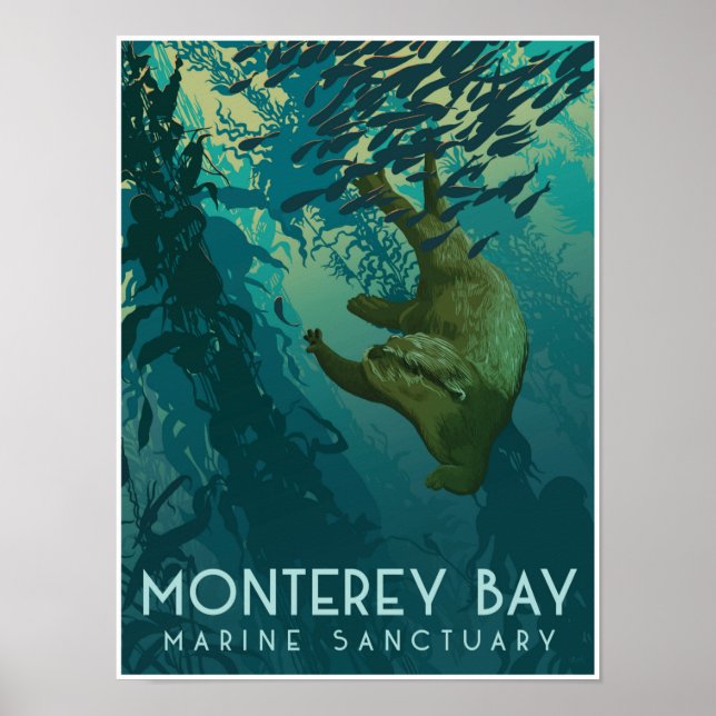 Poster Sanctuaire marin de la baie de Monterey; Otter (Devant)