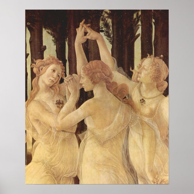 Poster Sandro Botticelli-Spring (Primavera), détail (Devant)