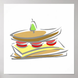 Poster Sandwich à fromage et à tomate