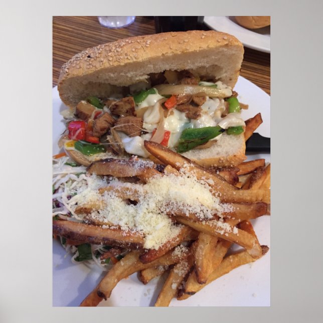 Poster Sandwich à la Veggie avec Fries (Devant)