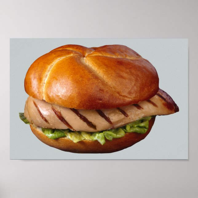 Poster Sandwich au sein de poulet (Devant)