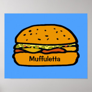 Poster Sandwich Comical Muffuletta