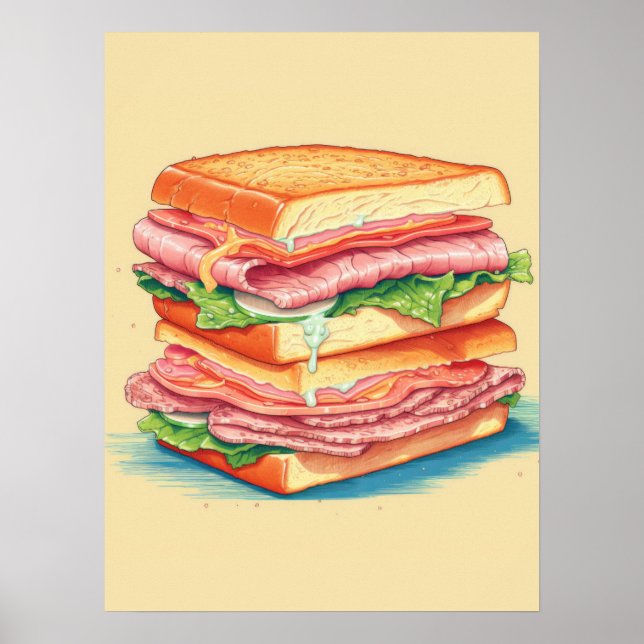 Poster Sandwich empilé ultime (Devant)