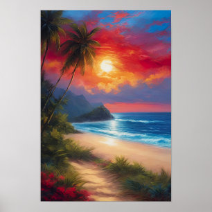Poster Sandy Beach et Azure Sea