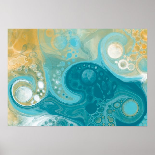 Poster Sandy Waves Fluid Art (Devant)