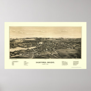 Poster Sanford, JE carte panoramique - 1889