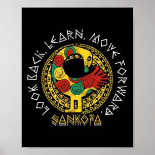 Poster Sankofa Mois de l'histoire des Noirs Adinkra Ghana
