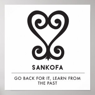 Poster Sankofa Retour et l'obtenir - Symbole Adinkra