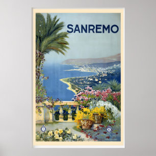 Poster Sanremo San Remo Méditerranée Italie Monde Voyage