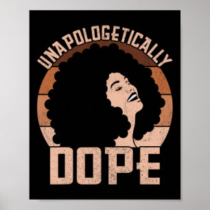 Poster Sans excuses, femme afro fière de sa peau noire, M