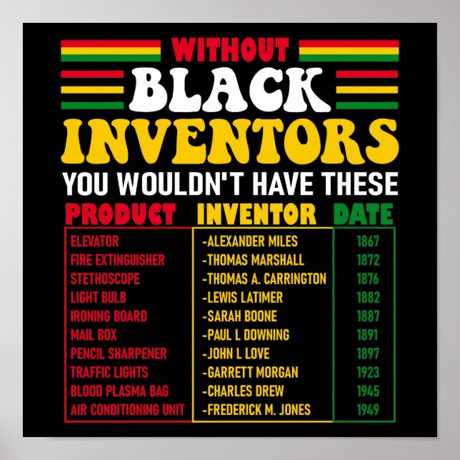 Poster Sans inventeurs noirs, vous n'auriez pas ces (Devant)