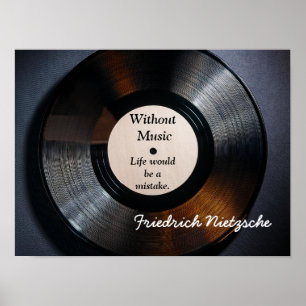 Poster Sans Musique - Citation Nietzsche - Imprimerie d'a