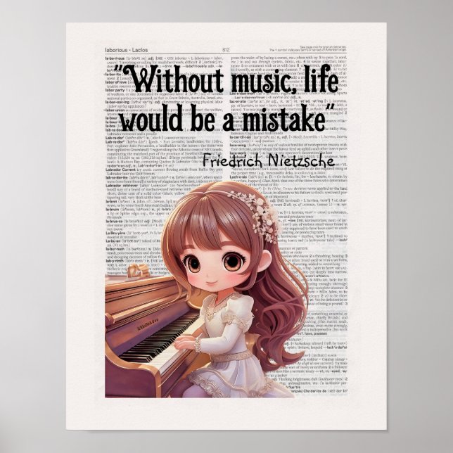 Poster Sans Musique, la vie serait une erreur Nietzsche (Devant)