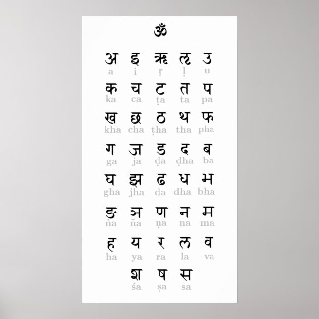 Poster Sanskrit Imprimer, Poster Valeur Papier (Ma (Devant)