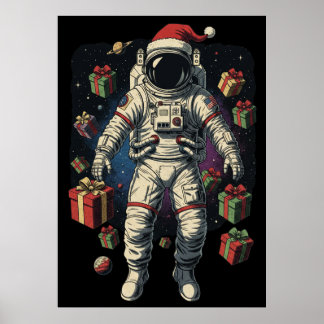 Poster Santa Astronaut Christmas 