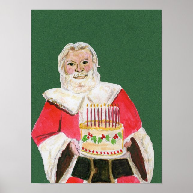Poster Santa Celebration Green Background (Devant)