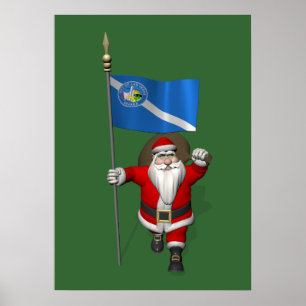 Poster Santa Claus Avec L'Enseigne De Las Vegas