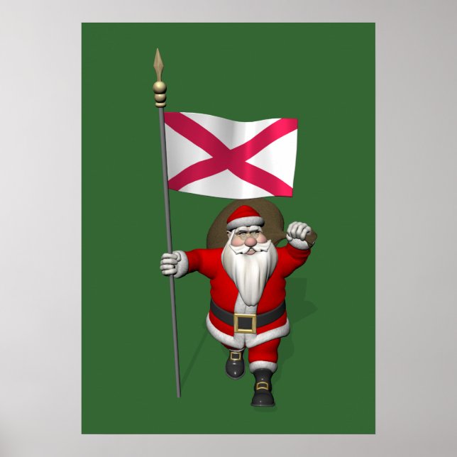 Poster Santa Claus Avec L'Ensigne D'Irlande Du Nord (Devant)