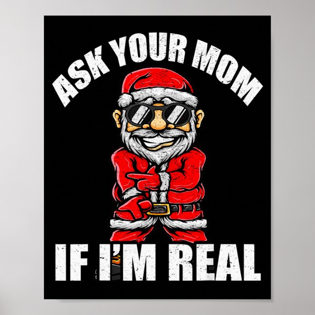 Poster Santa Claus Christmas Naughty Shirt Adult Santa Cl (Devant)