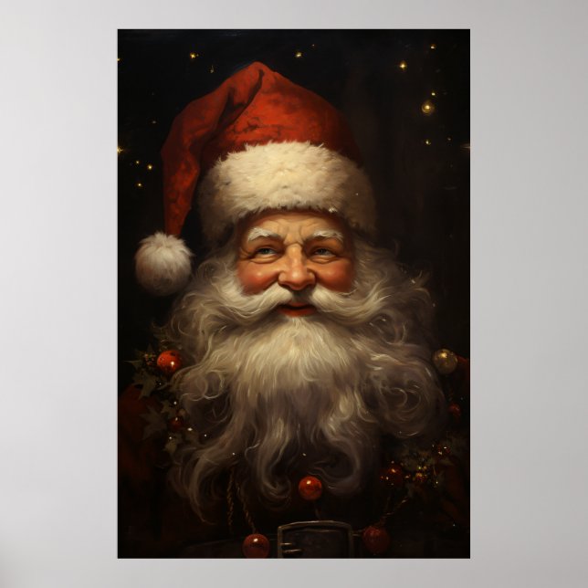 Poster Santa Claus de style vintage (Devant)