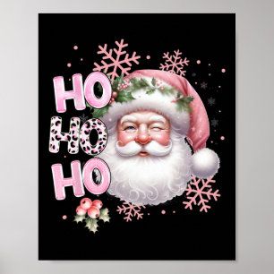 Poster Santa Claus Pink Noël Fête de Noël Fille