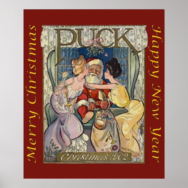 Poster Santa Claus ~ Puck Magazine Couverture ~ 12/03/190 (Devant)