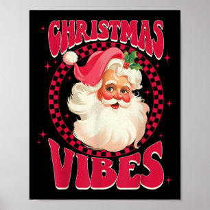Poster Santa Claus Rose vintage Visage Hommes Femmes Enfa