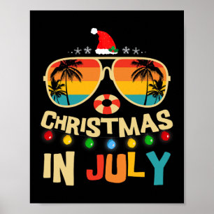 Poster Santa Claus Sungles Beach Noël En Juillet Hommes D