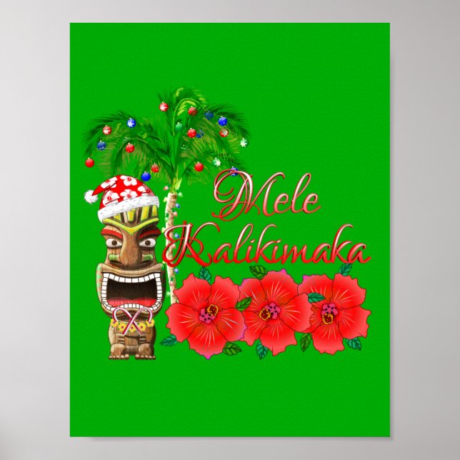 Poster Santa Claus Tiki Mele Kalikimaka (Devant)