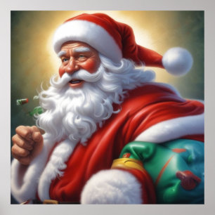 Poster Santa Clause Joyeux Noël Bonne année