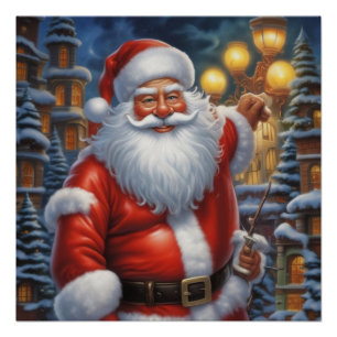 Poster Santa Clause Joyeux Noël Bonne année