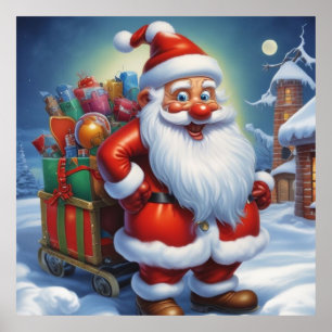 Poster Santa Clause Joyeux Noël Bonne année