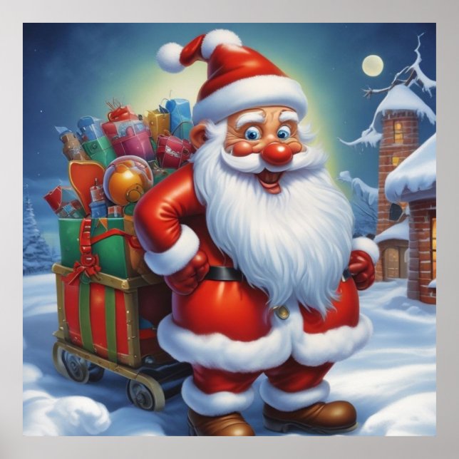 Poster Santa Clause Joyeux Noël Bonne année (Devant)
